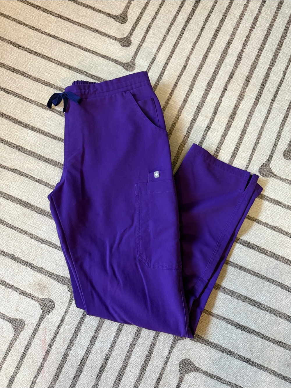 Figs Yola High Waisted Skinny Scrub Pants - Digital Grape